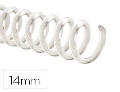ESPIRAL Q-CONNECT DE PLASTICO TRANSPARENTE 32 5:1 14MM 1,8MM CAIXA DE 100 UNIDADES
