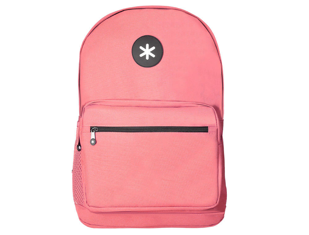 MOCHILA ANTARTIK COM ASA E BOLSO FRONTAL COM FECHO COR ROSA 320X140X430 MM