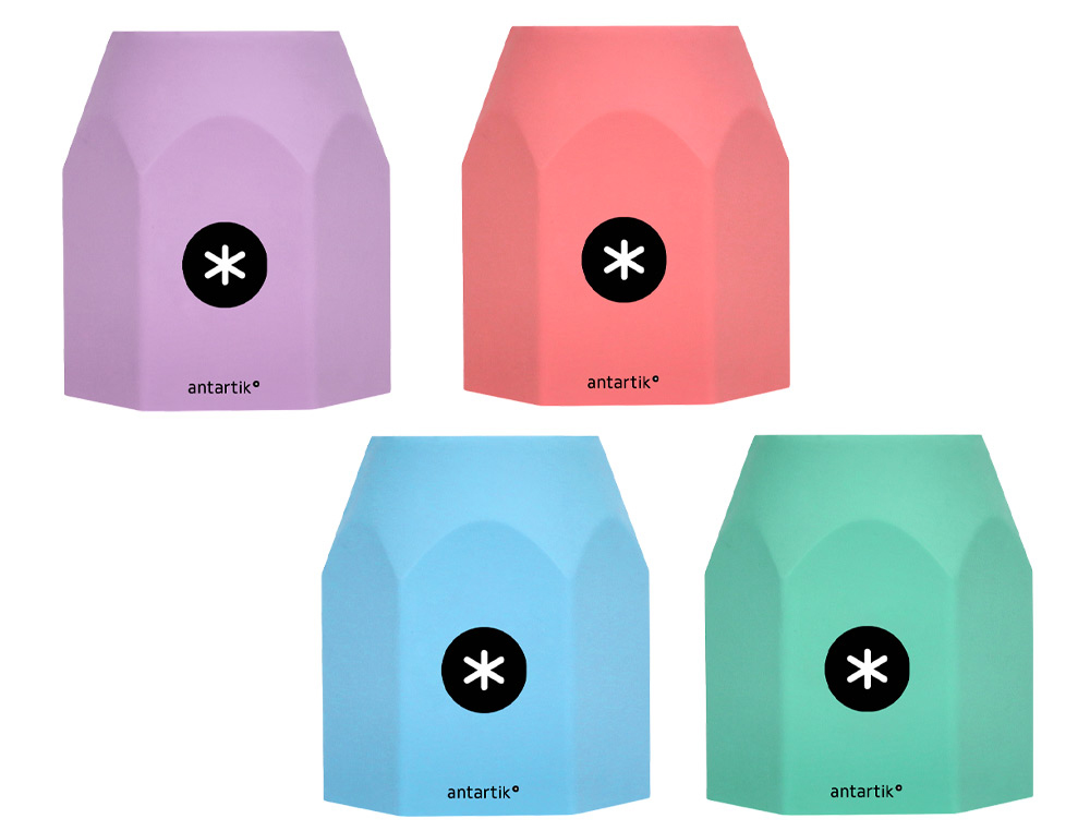 PORTA LAPIS ANTARTIK SILICONE HEXAGONAL CORES SORTIDAS PASTEL CELESTE CORAL LAVANDA E MENTA