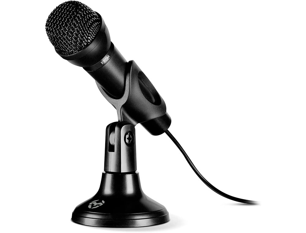 MICROFONE KROM KYP MINI GAMING COM BASE AJUSTAVEL CONECTOR JACK 3,5 MM