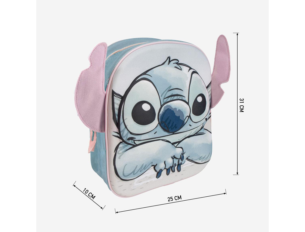 MOCHILA INFANTIL CERDA 3D APLICACOES STITCH 220X270X100 MM
