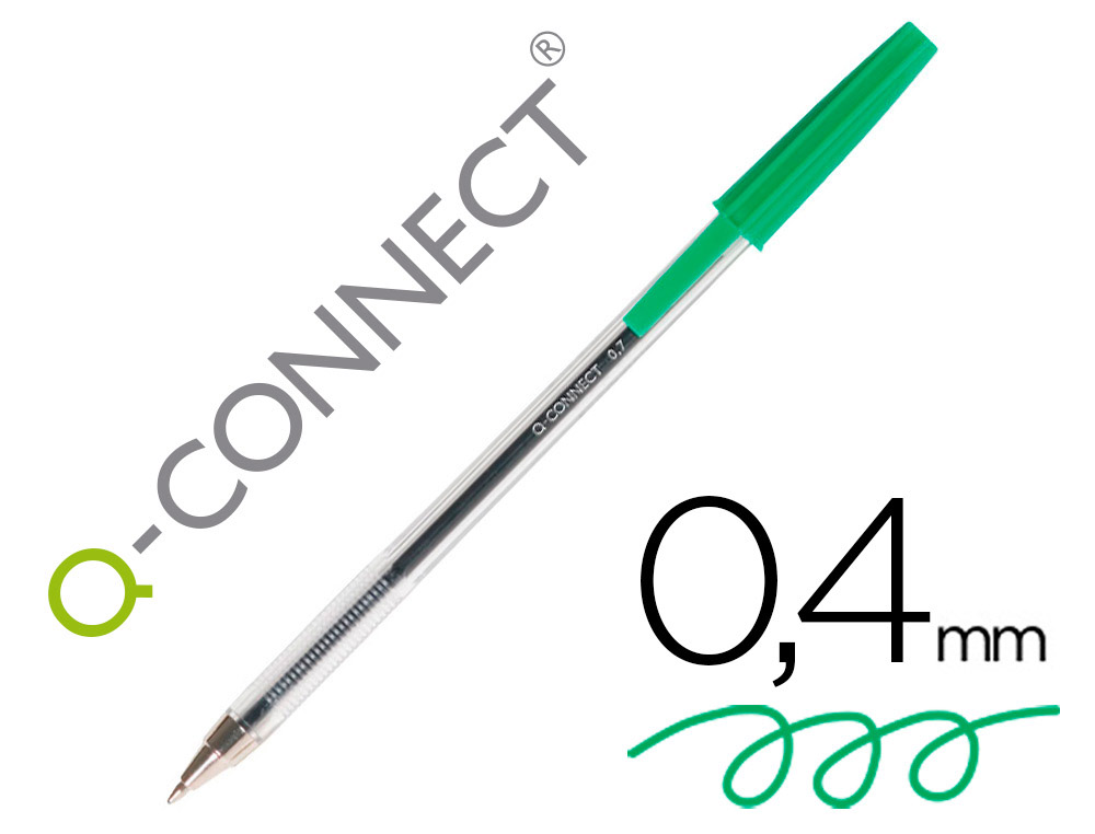 ESFEROGRAFICA CRISTAL Q-CONNECT PONTA MEDIA VERDE