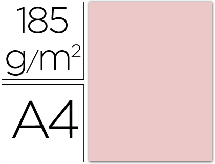 CARTOLINA GUARRO DIN A4 ROSA 185 GR PACK DE 50 FOLHAS