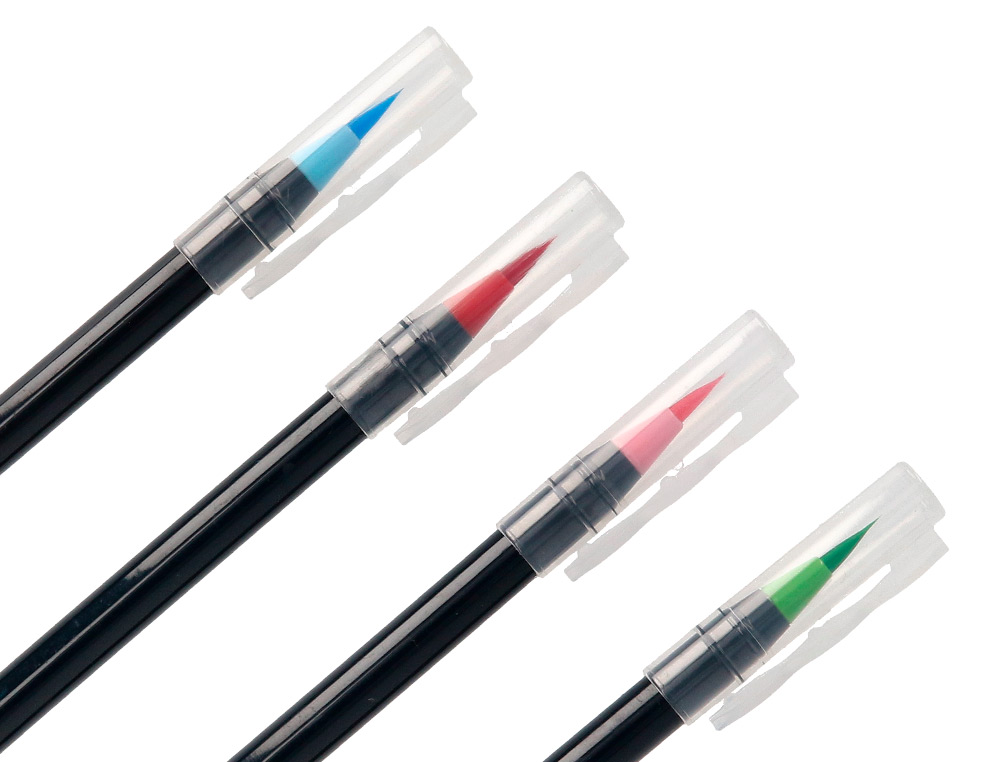 MARCADOR LIDERPAPEL PONTA PINCEL EXTRA SUAVE CAIXA 12 UNIDADES CORES SORTIDAS