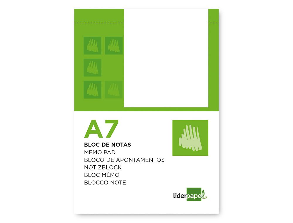 BLOCO DE APONTAMENTOS LIDERPAPEL DIN A7 80 F LISO