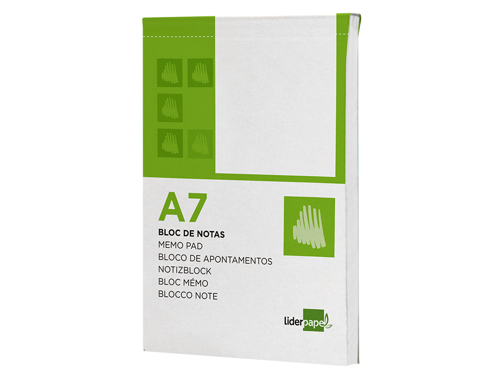 BLOCO DE APONTAMENTOS LIDERPAPEL DIN A7 80 F LISO