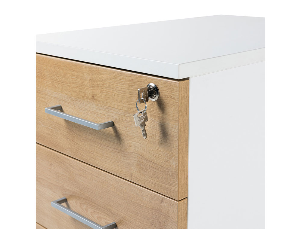 ARMARIO ROCADA COM DOIS GAVETAS SERIE STORE 58X40X59,5 CM ACABAMENTO AB02 ALUMINIO/CINZA