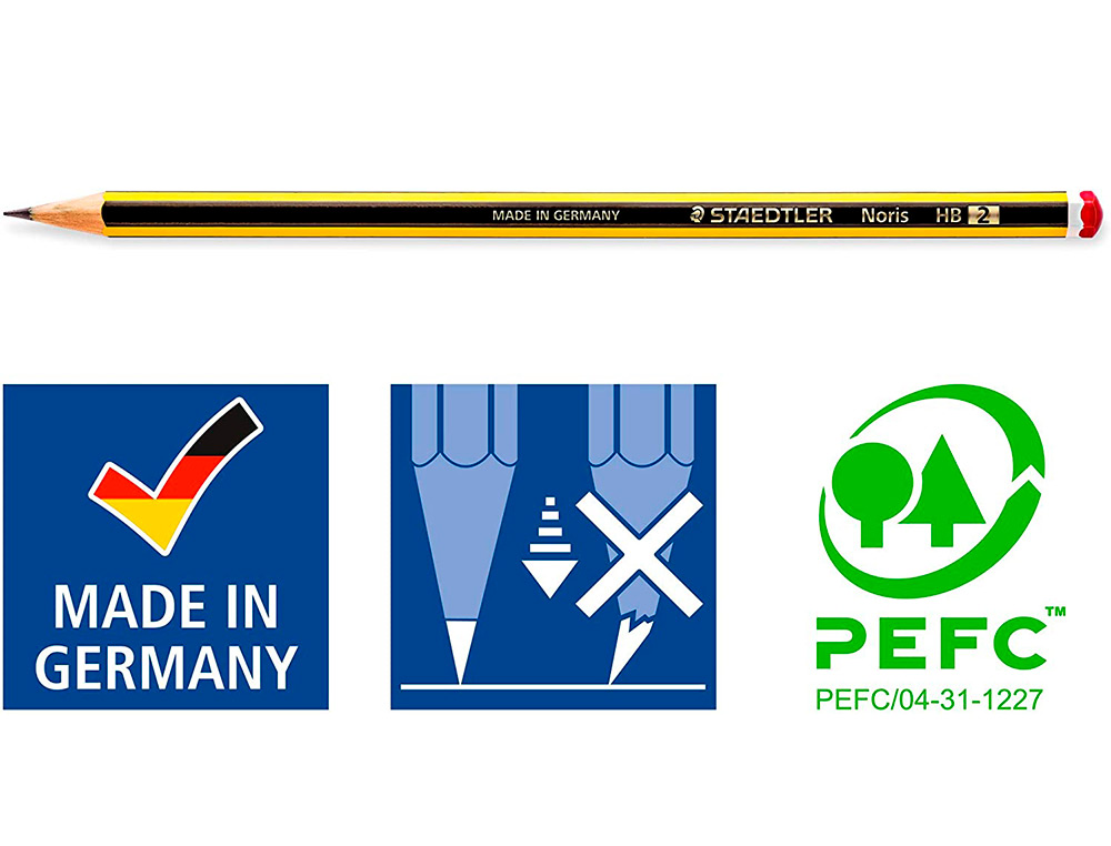 LAPIS DE GRAFITE STAEDTLER NORIS Nº2 HB BLISTER DE 10 UNIDADES