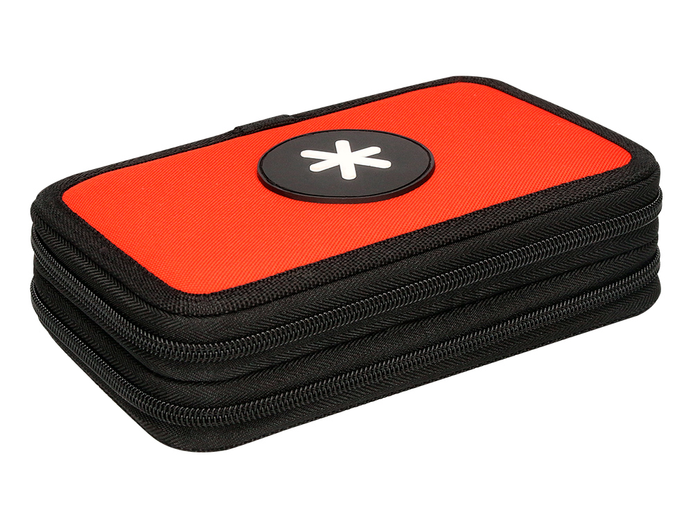 ESTOJO ESCOLAR ANTARTIK DUPLO COR VERMELHO 28 PECAS 200X125X45 MM