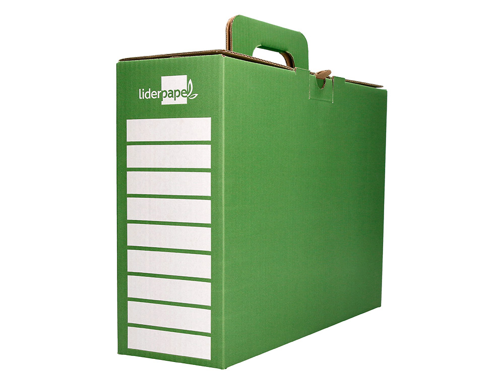 CAIXA PORTA LIVROS LIDERPAPEL PARA MATERIAL ESCOLAR CARTAO REFORCADO COM ASA COR VERDE 393X120X393 MM