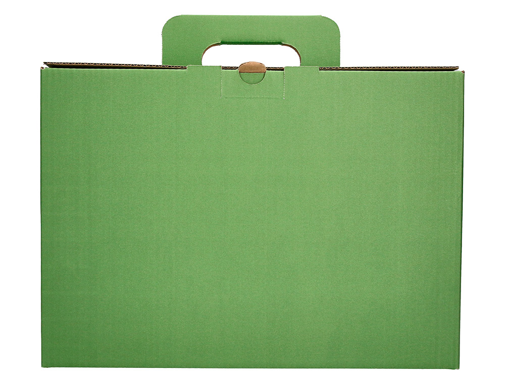 CAIXA PORTA LIVROS LIDERPAPEL PARA MATERIAL ESCOLAR CARTAO REFORCADO COM ASA COR VERDE 393X120X393 MM