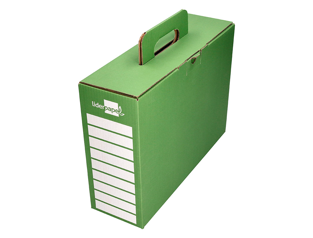 CAIXA PORTA LIVROS LIDERPAPEL PARA MATERIAL ESCOLAR CARTAO REFORCADO COM ASA COR VERDE 393X120X393 MM