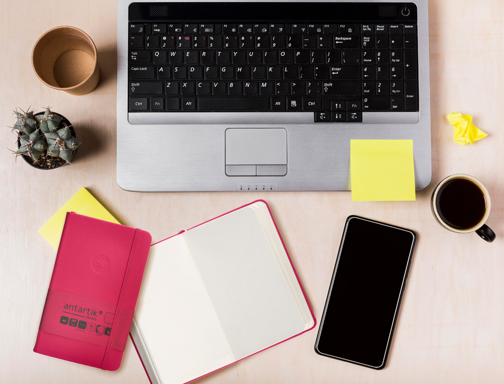CADERNO COM ELASTICO ANTARTIK NOTES CAPA DURA A6 LISO FUCSIA 100 FOLHAS 80 GR FSC