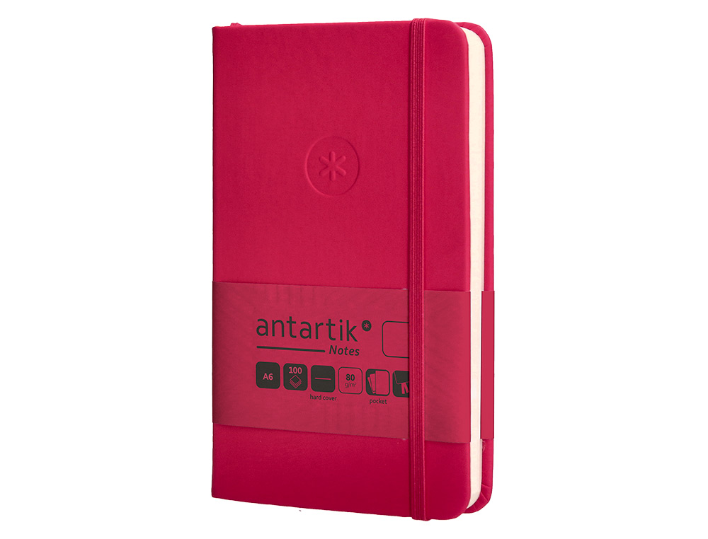 CADERNO COM ELASTICO ANTARTIK NOTES CAPA DURA A6 LISO FUCSIA 100 FOLHAS 80 GR FSC