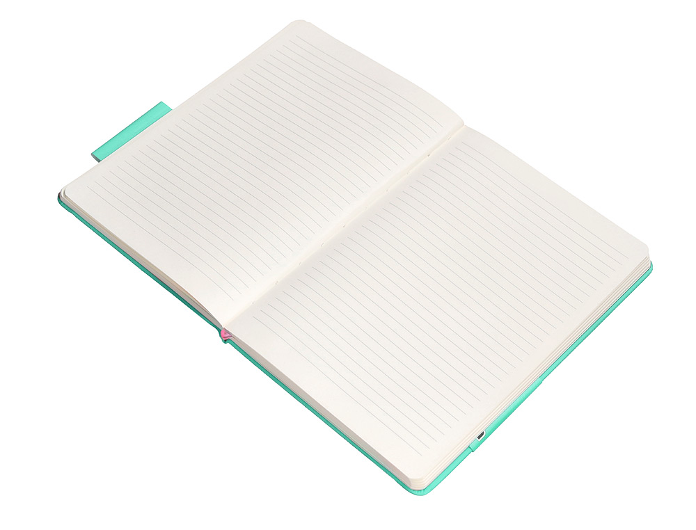 CADERNO COM ELASTICO ANTARTIK NOTES CAPA DURA A5 PAUTADO ROSA E TURQUESA 100 FOLHAS 80 GR FSC