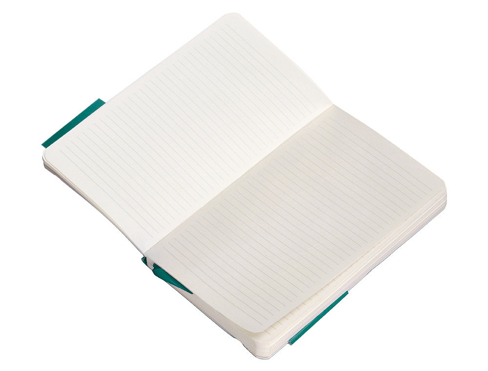CADERNO COM ELASTICO ANTARTIK NOTES CAPA MOLE A6 PAUTADO VERDE AGUA-MARINHA 100 FOLHAS 80 GR FSC