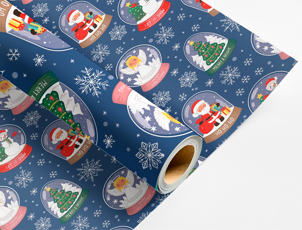 PAPEL FANTASIA LIDERPAPEL NATAL ROLO LARGURA 70 CM COMPRIMENTO 2 MT GRAMAGEM 60 GR DESENHOS SORTIDOS C-2024