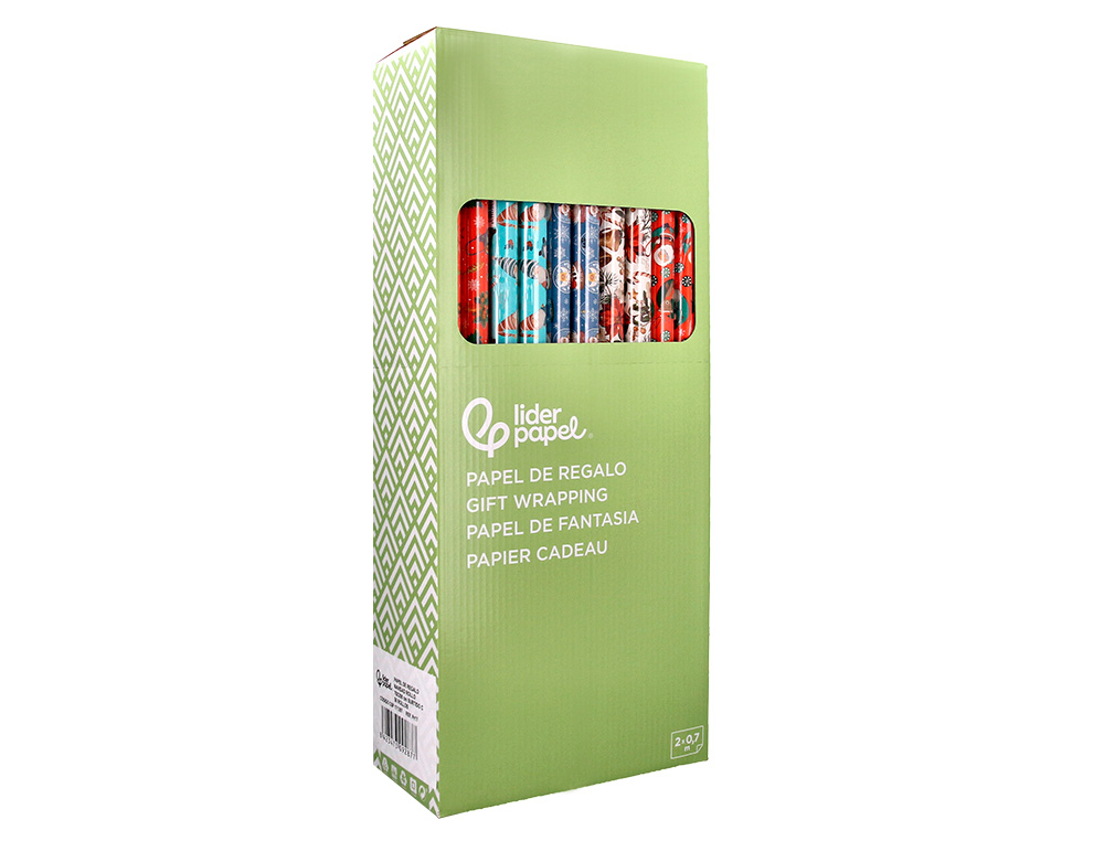 PAPEL FANTASIA LIDERPAPEL NATAL ROLO LARGURA 70 CM COMPRIMENTO 2 MT GRAMAGEM 60 GR DESENHOS SORTIDOS C-2024