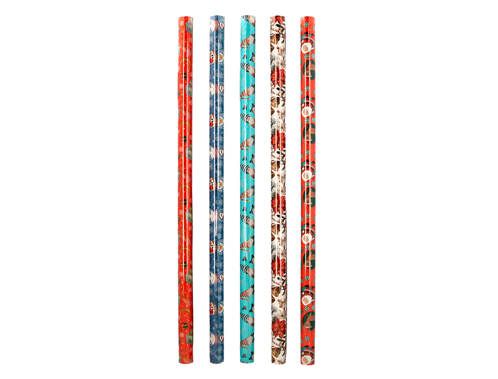 PAPEL FANTASIA LIDERPAPEL NATAL ROLO LARGURA 70 CM COMPRIMENTO 2 MT GRAMAGEM 60 GR DESENHOS SORTIDOS C-2024