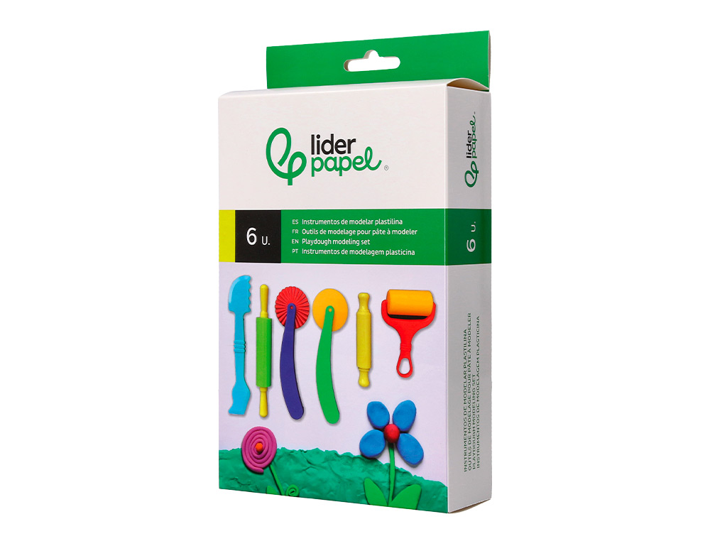 INSTRUMENTOS DE MODELAR LIDERPAPEL PARA PLASTICINA DE PLASTICO CAIXA DE 6 PECAS