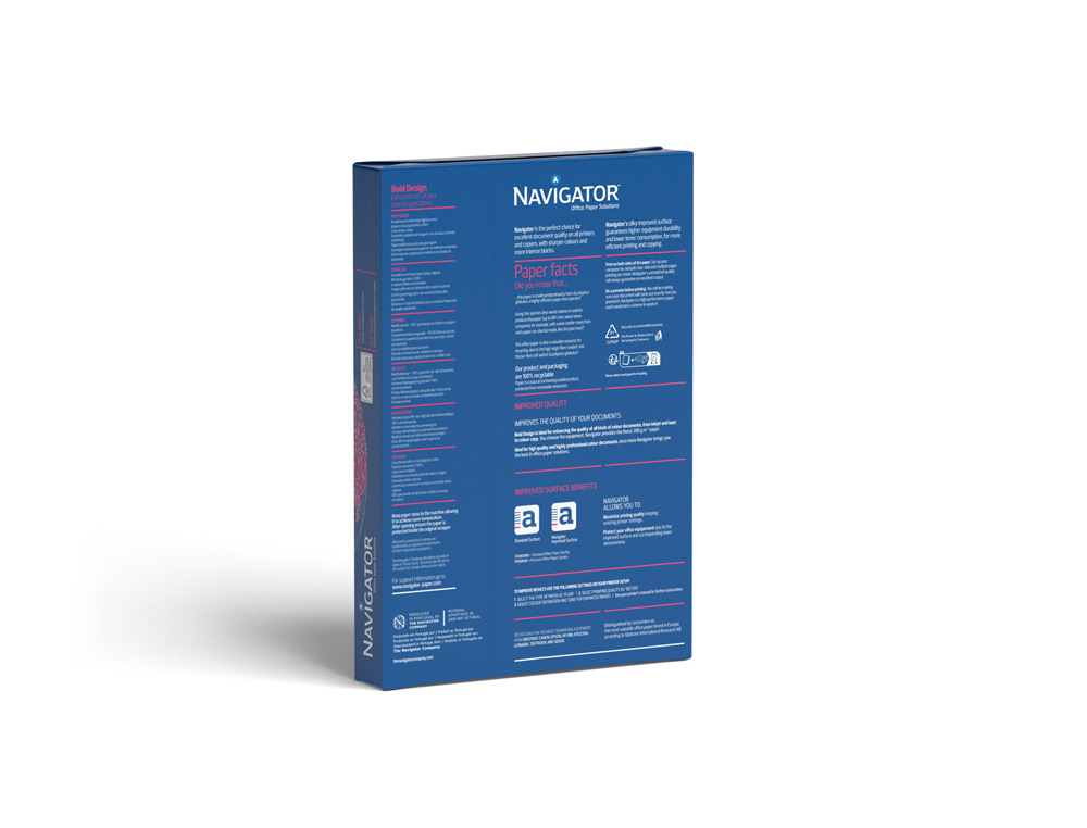 PAPEL FOTOCOPIADORA NAVIGATOR BOLD DESIGN DIN A4 200 GR PAQUETE DE 150 HOJAS