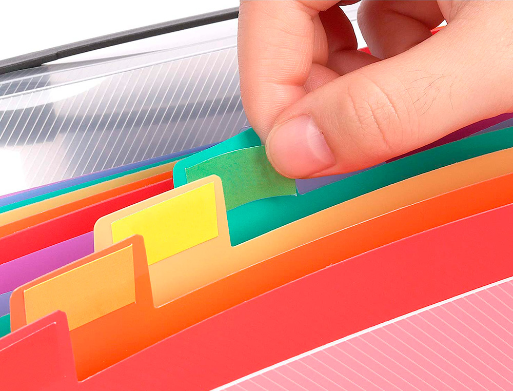 PASTA CLASSIFICADORA COM FOLE LIDERPAPEL TRANSPARENTE COM 26 DEPARTAMENTOS