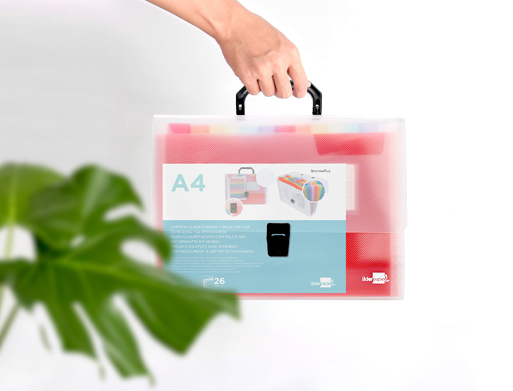 PASTA CLASSIFICADORA COM FOLE LIDERPAPEL TRANSPARENTE COM 26 DEPARTAMENTOS