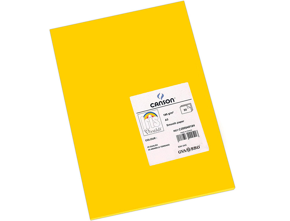 CARTOLINA GUARRO DIN A3 GUALDA 185 GR GUALDA PACK DE 50 FOLHAS