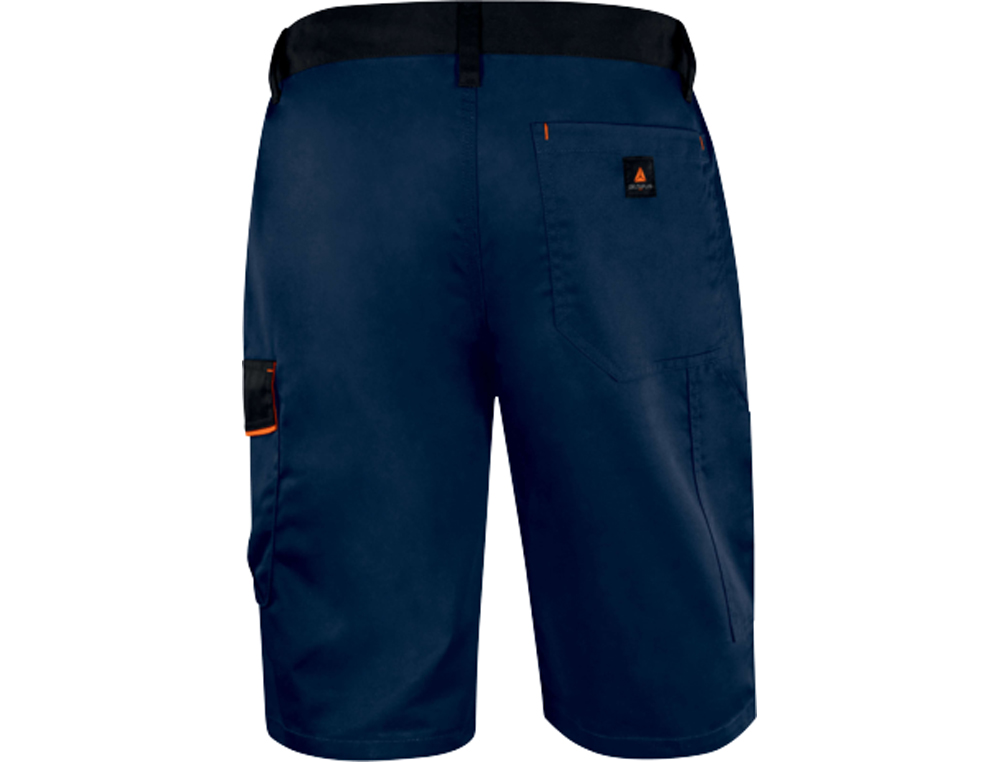 BERMUDA DELTAPLUS COM CINTURA AJUSTAVEL E 5 BOLSOS COR AZUL-LARANJA TAMANHO XL