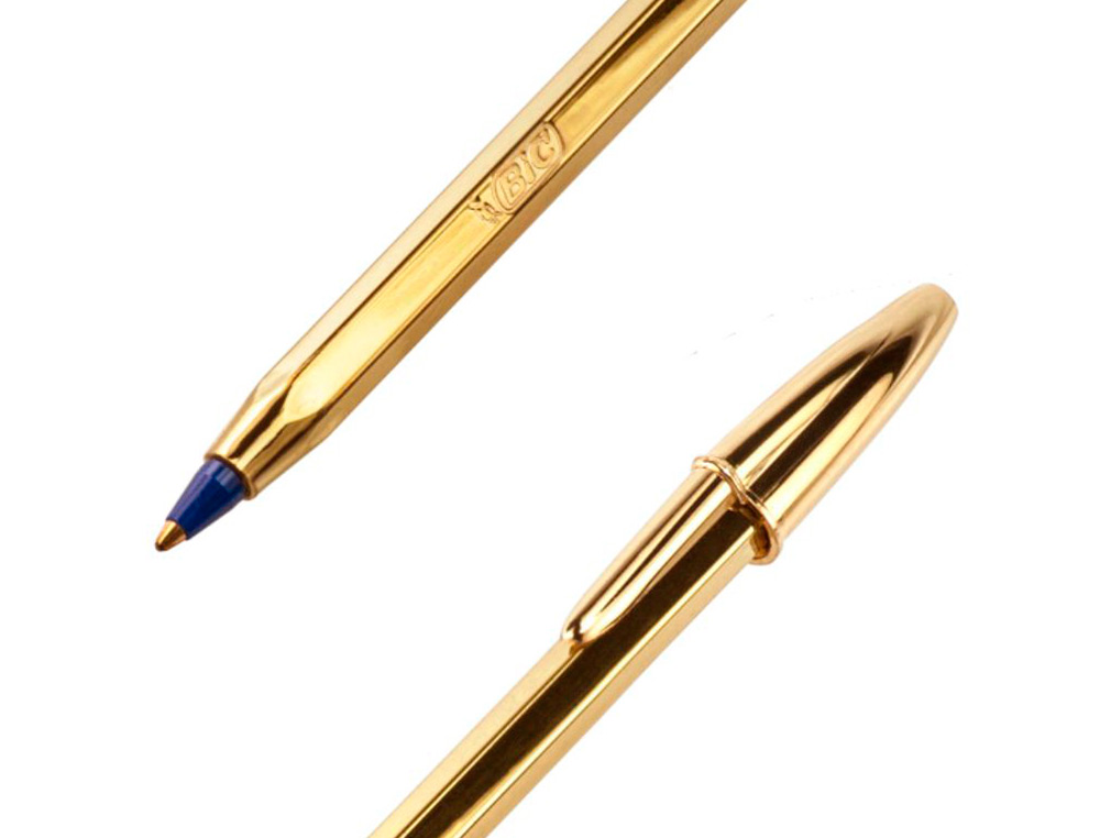 ESFEROGRAFICA BIC CRISTAL CELEBRATION OURO TINTA AZUL UNIDADE