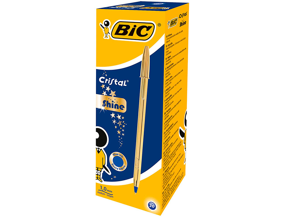 ESFEROGRAFICA BIC CRISTAL CELEBRATION OURO TINTA AZUL UNIDADE
