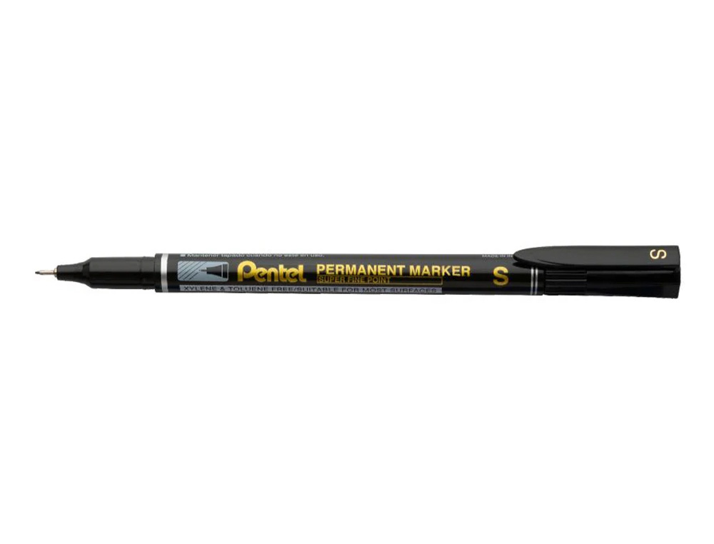 MARCADOR PENTEL PARA ACETATO RETROPROJECAO PERMANENTE NFS410 PONTA EXTRA FINA DE 0,64 MM COR PRETO