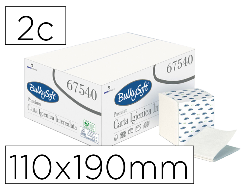 PAPEL HIGIENICO OFYHOSTEL BULKYSOFT GOFRADO 2 FOLHAS 110X190 MM