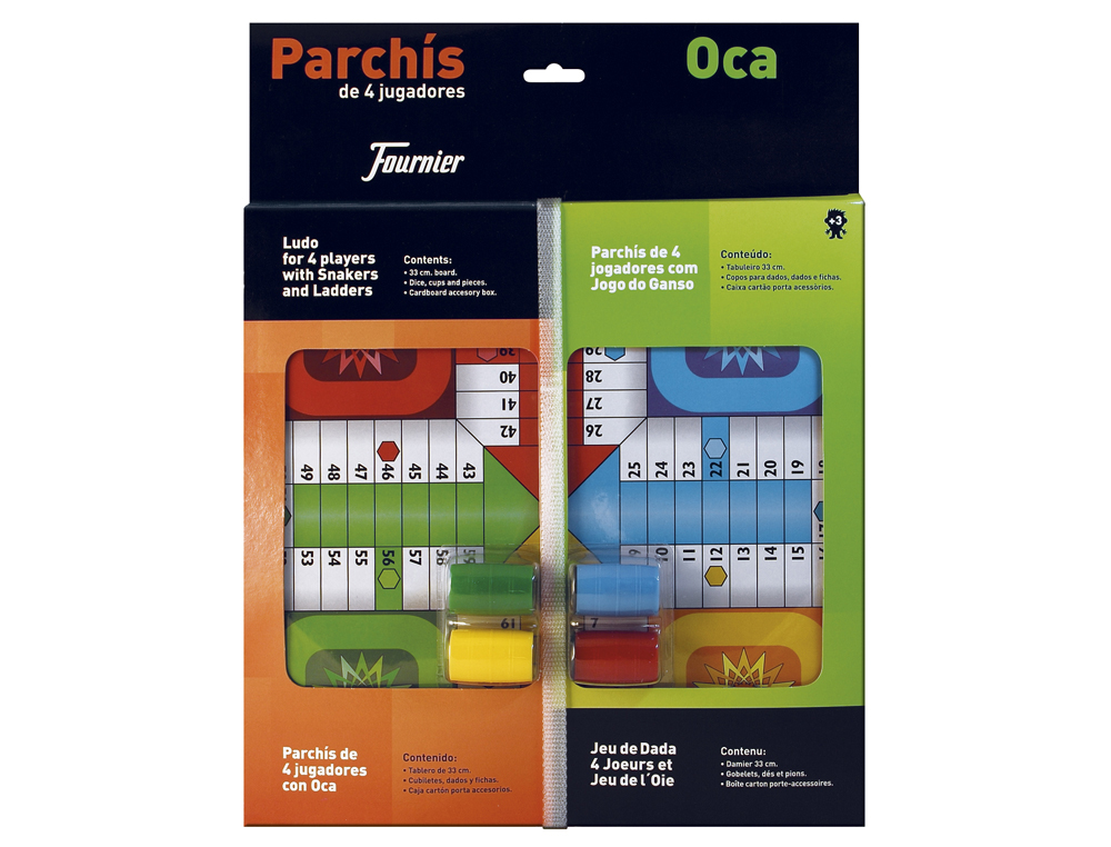 PARCHIS FOURNIER COM JOGO DO GANSO TABULEIRO PEQUENO 42,5X33X4,45X33X4,4 CM