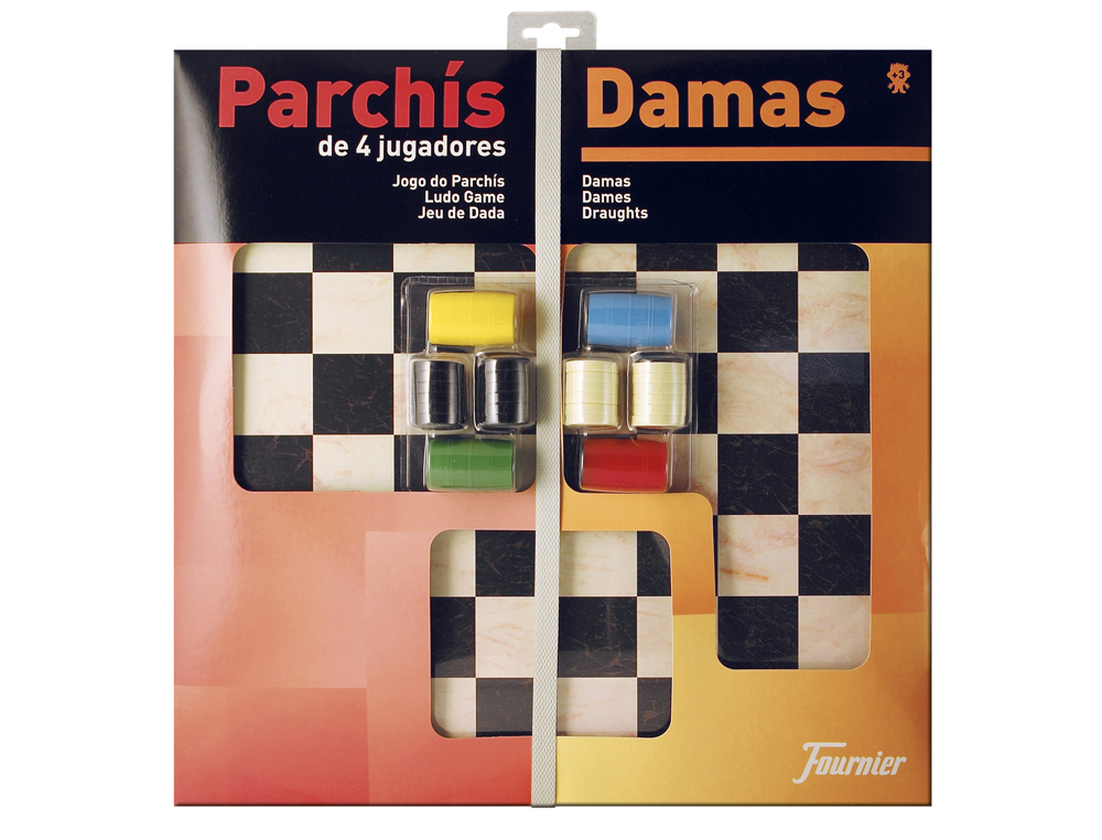 PARCHIS COM JOGO DO GANSO DAMAS TABULEIRO GRANDE 4 JOGADORES 41X40X4,5 CM